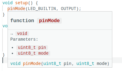 Parameter von pinMode